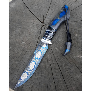 МОРСЬКА КРАПЛЯ  - ніж ручної роботи Павла Гончаренка, замовити купити в Україні (Сталь - мозаїчний дамаск 61 HRC). Photo 3